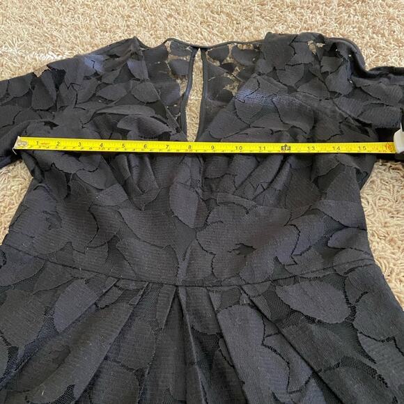 BCBGeneration Black Lace Cutout Bell Sleeves Mini Dress, Sz 6 - Picture 12 of 14